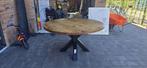Ronde eettafel massief eiken 140cm, Ophalen, Gebruikt, Vijf personen of meer, 100 tot 150 cm