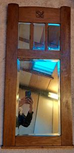 Vintage eikenhouten spiegel met geslepen randen. Rhenen., Ophalen, Rechthoekig