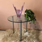 Vintage design FeliceRossi bijzettafel (Italy, 1980s), 45 tot 60 cm, Gebruikt, Rond, Glas