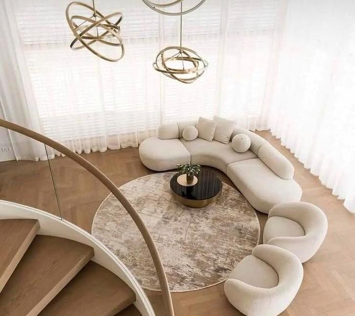 Desso rond vloerkleed blauw, Huis en Inrichting, Stoffering | Tapijten en Kleden, Zo goed als nieuw, 100 tot 150 cm, 200 cm of meer