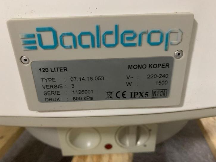 Daalderop Boiler 120 liter, Doe-het-zelf en Verbouw, Geisers en Boilers, Gebruikt, Boiler, 100 liter of meer, Ouder dan 10 jaar