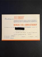 Lidmaatschap herstellingsoord Villandry arbeider NS (1948), Ophalen of Verzenden, Gebruikt, Trein