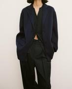 Zara oversize wollen blazer mantel marineblauw maat M-L, Maat 38/40 (M), Blauw, Zara, Nieuw