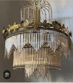 Kroonluchter Met Opaline Staafjes, jaren 20, Ophalen, Glas