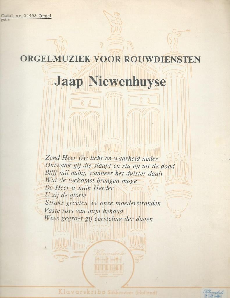 Orgelmuziek voor rouwdiensten Jaap Niewenhyse (klavarskribo), Orgel, Gebruikt, Verzenden, Religie en Gospel