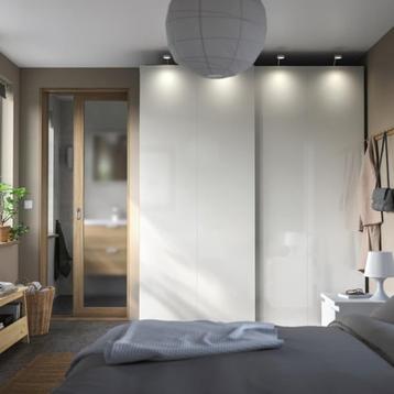 Schuifdeur hoogglans wit voor IKEA HASVIK, set van 2