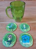Pickle Rick Glas + Onderzetters - Verzamelaar, Huis en Inrichting, Keuken | Keukenbenodigdheden, Ophalen of Verzenden, Zo goed als nieuw