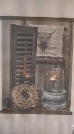 Canvas met hout landelijk, Huis en Inrichting, Ophalen, Zo goed als nieuw