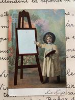 1905 Meisje met palet en schildersezel (NN), Ophalen of Verzenden, Voor 1920, Gelopen, Kinderen