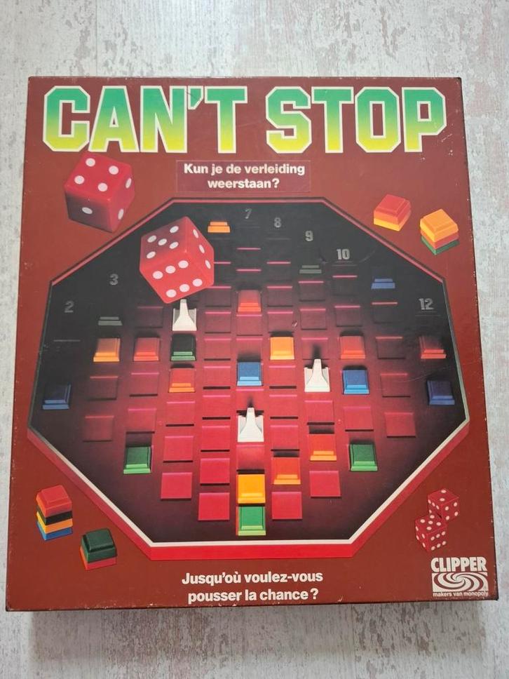 Prachtig spel CAN'T STOP jaren 80, Hobby en Vrije tijd, Gezelschapsspellen | Bordspellen, Zo goed als nieuw, Een of twee spelers