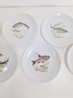 Vintage kahla 6 borden vis servies Germany porselein DDR '60, Huis en Inrichting, Keuken | Servies, Bord(en), Overige stijlen