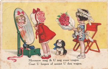 MEISJE ROZEN ROOS RIJM  UIT 1940 ZEER MOOIE KAART KH963 beschikbaar voor biedingen