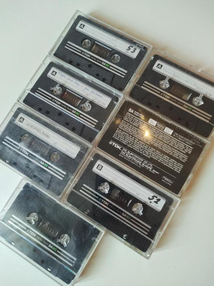 TDK SA 90 cassettes 7 stuks SA90, Cd's en Dvd's, Cassettebandjes, Gebruikt, Voorbespeeld, Overige genres, 2 t/m 25 bandjes, Ophalen of Verzenden