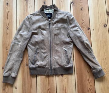 D&G Dolce & Gabbana - leren jas / jack - bruin taupe maat 48 beschikbaar voor biedingen
