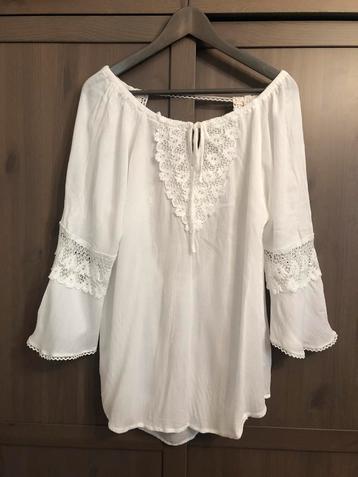 Boho blouse Hunkemöller Ibiza beach top M wit als NIEUW beschikbaar voor biedingen