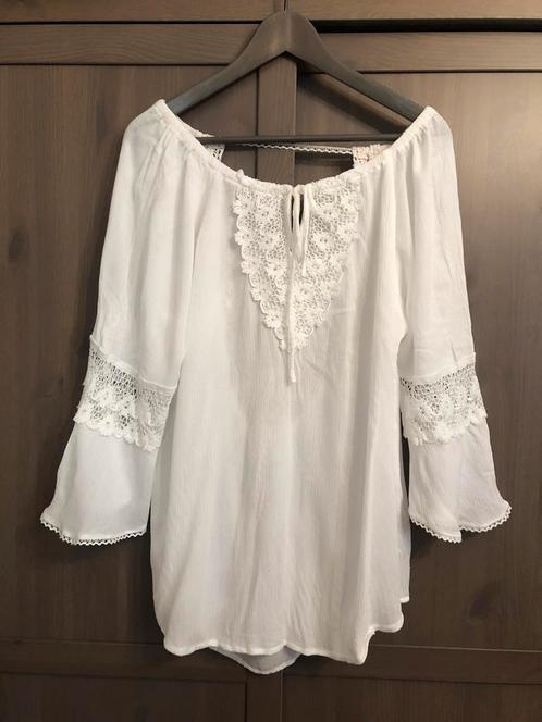 Boho blouse Hunkemöller Ibiza beach top M wit als NIEUW, Kleding | Dames, Tops, Zo goed als nieuw, Maat 38/40 (M), Wit, Zonder mouw