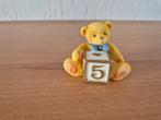 Cherished Teddies Beeldje - Teddybeer met Cijfer 5, Ophalen of Verzenden, Zo goed als nieuw, Beeldje, Cherished Teddies