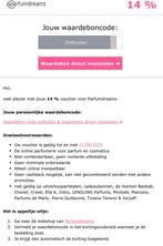 Parfum dreams korting bon, Tickets en Kaartjes, Eén persoon, Kortingsbon, Overige typen