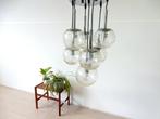vintage lamp hanglamp plafondlamp jaren 70 bol glas Doria, Gebruikt, ., Vintage, Ophalen of Verzenden