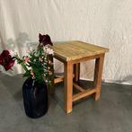 Bijzettafel – geborsteld teak - 50 x 50 cm - TTM Wonen, 45 tot 60 cm, Minder dan 55 cm, Vierkant, Nieuw