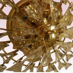 Italiaans design plafondlamp Stilkronen 70's verguld kristal, Huis en Inrichting, Lampen | Kroonluchters, Ophalen of Verzenden