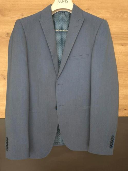 Slimfit costuum kleur denimblauw., Kleding | Heren, Kostuums en Colberts, Zo goed als nieuw, Maat 48/50 (M), Blauw, Ophalen of Verzenden