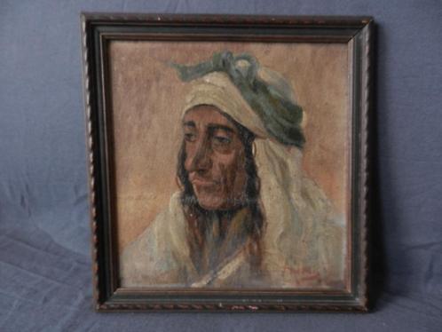 Olieverf op paneel Arabier Nood Afrikaan door Jan Theunis(B), Antiek en Kunst, Kunst | Schilderijen | Klassiek, Ophalen of Verzenden