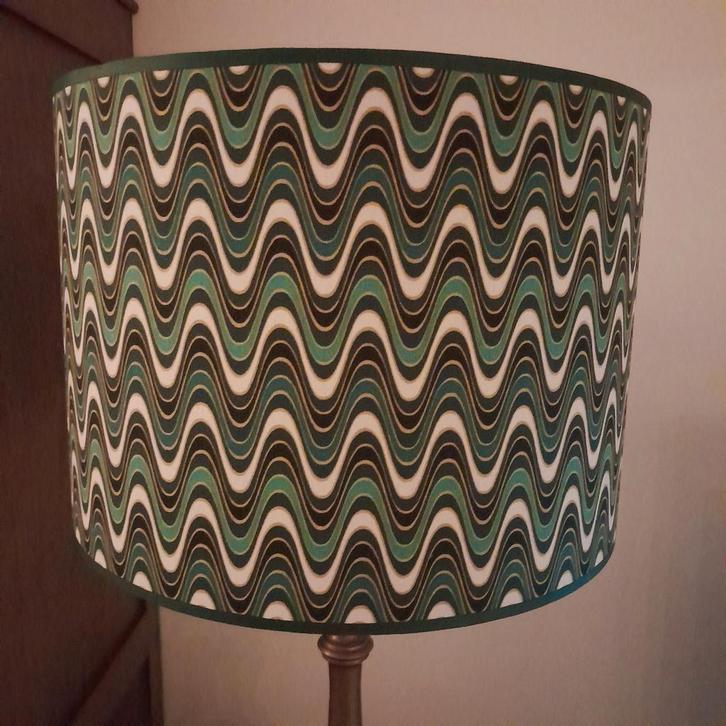Handgemaakte lampenkappen retro vintage stijl groen blauw, Huis en Inrichting, Lampen | Lampenkappen, Nieuw, Minder dan 25 cm