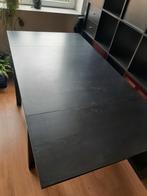Uitschuifbare tafel IKEA BJURSTA 90x90/129/168 zwartbruin, Huis en Inrichting, 50 tot 100 cm, Gebruikt, Rechthoekig, Ophalen