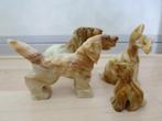 4 mooie marmer stenen honden beeldjes 15/10/9/5 cm, Antiek en Kunst, Ophalen of Verzenden