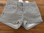 Nieuwe zwart wit gestreepte short - maat 34, Kleding | Dames, Broeken en Pantalons, H&M, Kort, Zwart, Nieuw