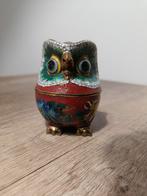 Vintage Cloisonné Uil Doosje, Ophalen of Verzenden