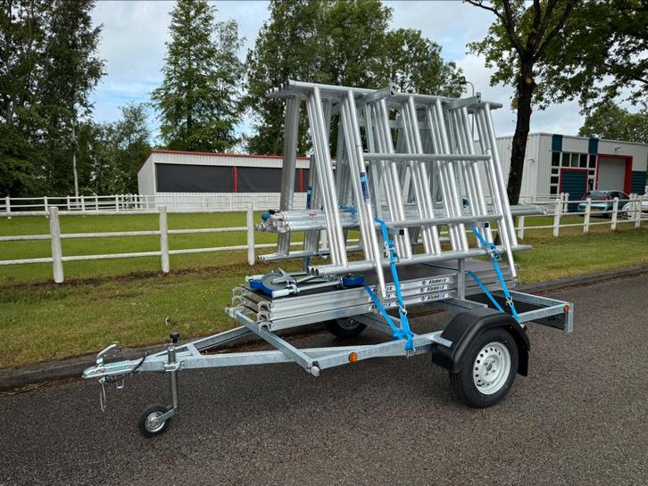 Steigeraanhanger NIEUW model vanaf vandaag Leverbaar!, Doe-het-zelf en Verbouw, Steigers, Nieuw, Rolsteiger of Kamersteiger, 5 meter of hoger