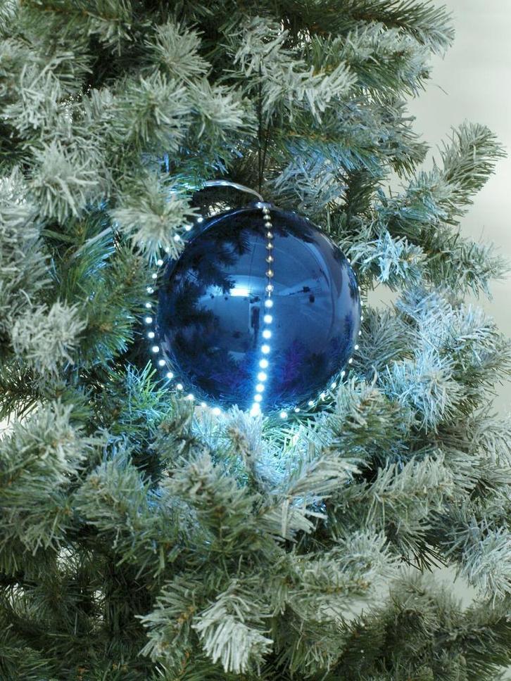 EUROPALMS LED Snowball 8cm dark blue 5x, Diversen, Kerst, Nieuw, Ophalen of Verzenden