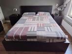 MALM Bed + LÖNSET Lattenbodem | zwartbruin, 160x200 (IKEA), Huis en Inrichting, Slaapkamer | Bedden, Ophalen, Zwart, Tweepersoons