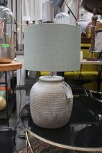 Landelijke tafellamp schemerlamp kruiklamp grijs olijfgroen, Ophalen of Verzenden, Zo goed als nieuw, Overige materialen, 50 tot 75 cm