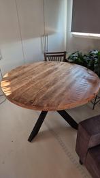 Ronde mangohouten tafel 130cm diameter, Huis en Inrichting, Tafels | Eettafels, Ophalen, 100 tot 150 cm, Rond, Zo goed als nieuw