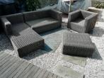 Tuinset loungeset rotan riet wicker hoekbank stoel hocker, Tuin en Terras, Ophalen, 5 zitplaatsen, Gebruikt, Rotan