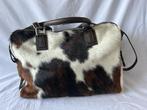 Geweldige grote leren weekend - schoudertas met koeien look, Ophalen of Verzenden, Zo goed als nieuw, Leer