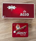 Oude sigarenblikken Agio en Hudson, Verzamelen, Ophalen of Verzenden, Gebruikt, Tabaksdoos of Verpakking