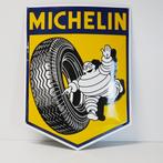 Groot Michelin/ Bibendum emaille reclamebord. 60 cm hoog., Nieuw, Reclamebord, Ophalen of Verzenden