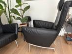 Label Foxx fauteuil zwart leder met hoofdsteun, Huis en Inrichting, Fauteuils, Ophalen, Design, 75 tot 100 cm, 50 tot 75 cm