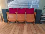 Retro bioscoop stoelen, Huis en Inrichting, Stoelen, Ophalen, Hout, Gebruikt, Drie