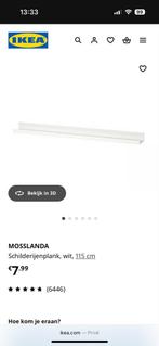 Nieuwe IKEA MOSSLANDA Schilderijplank Wit, Ophalen of Verzenden, Nieuw
