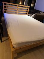 Tarva bedframe + Luröy lattenbodem + matras 140x200cm, Huis en Inrichting, Ophalen, Gebruikt, 140 cm, Twijfelaar