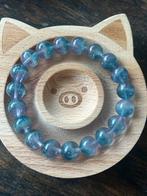 Blauw paarse fluoriet armband, Sieraden, Tassen en Uiterlijk, Enkelbandjes en Enkelkettinkjes, Ophalen of Verzenden, Overige materialen