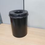 Vlamdovende metalen afvalbak zwart - 18 liter, Minder dan 50 cm, Gebruikt, 10 tot 20 liter, Metaal