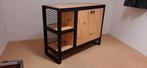 Dressoir hout en staal look, Huis en Inrichting, Kasten | Dressoirs, Ophalen, Steel look en hout, 100 tot 150 cm, Zo goed als nieuw