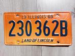 Kentekenplaat Illinois USA 1969 Truck Nummerplaat Nummerbord, Verzamelen, Auto's, Gebruikt, Ophalen of Verzenden
