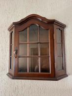 Vintage wandvitrine / vitrinekastje met glas en sleutel, Gebruikt, Glas, Minder dan 100 cm, 50 tot 100 cm